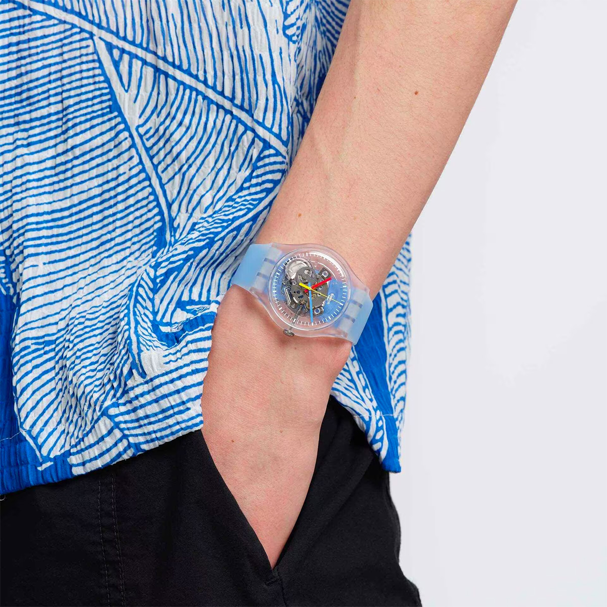 Montre unisexe swatch clear suok156
