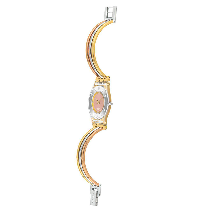 montre femme swatch classic tri gold sfk240