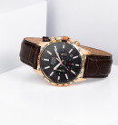 Montre homme sport chrono cuir marron pt3a02x1