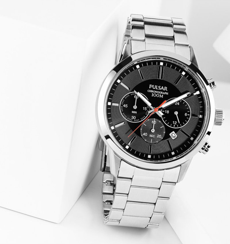 montre homme pulsar sport chrono acier pt3743x1