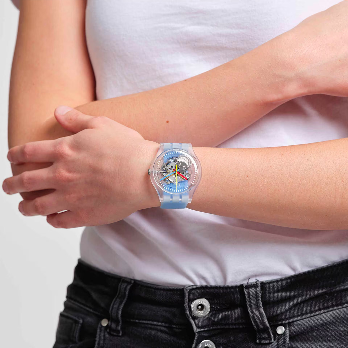 Montre unisexe swatch clear suok156