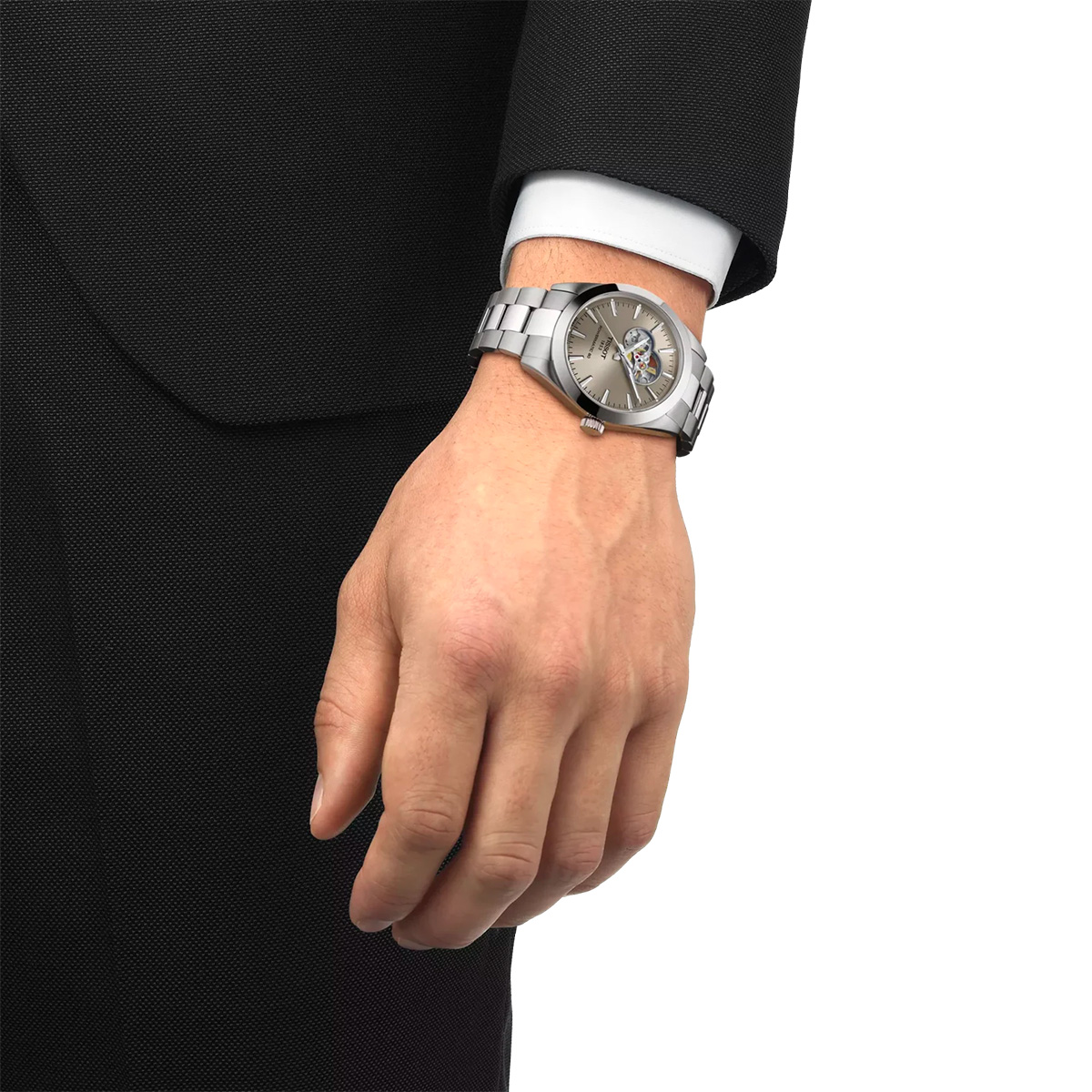 Montre homme tissot gentleman open heart t127.407.11.081.00