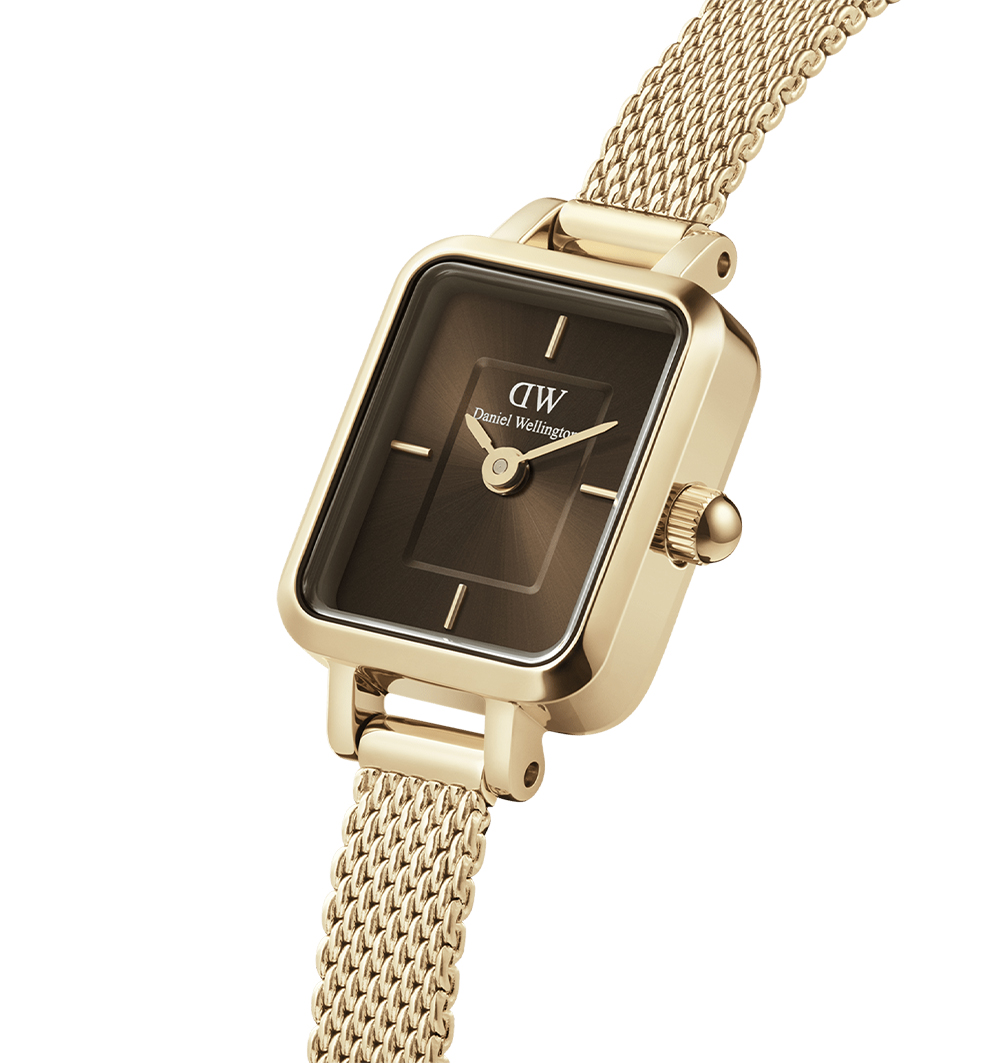 Montre femme daniel wellington quadro mini evergold amber