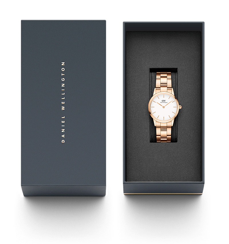 montre femme daniel wellington iconic link rose