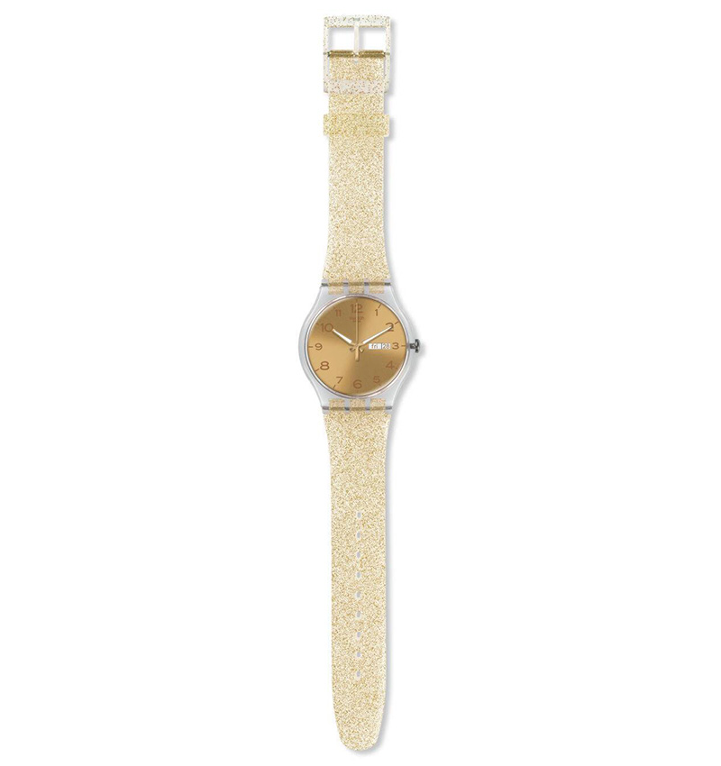 montre femme swatch golden sparkle suok704