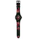 Montre femme swatch fleur noir sudb114