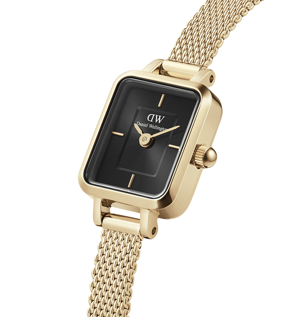 montre femme daniel wellington quadro mini evergold onyx