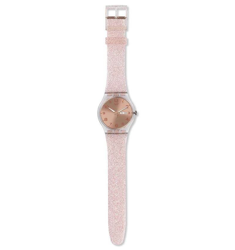 montre femme swatch pink glistar suok703