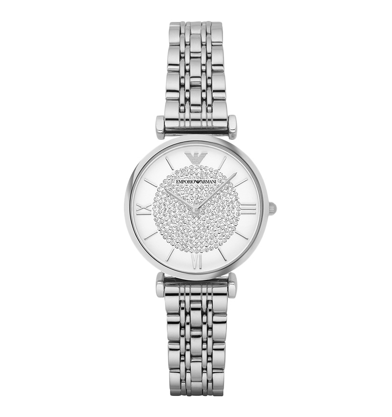 montre femme emporio armani retro silver