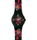 Montre femme swatch fleur noir sudb114