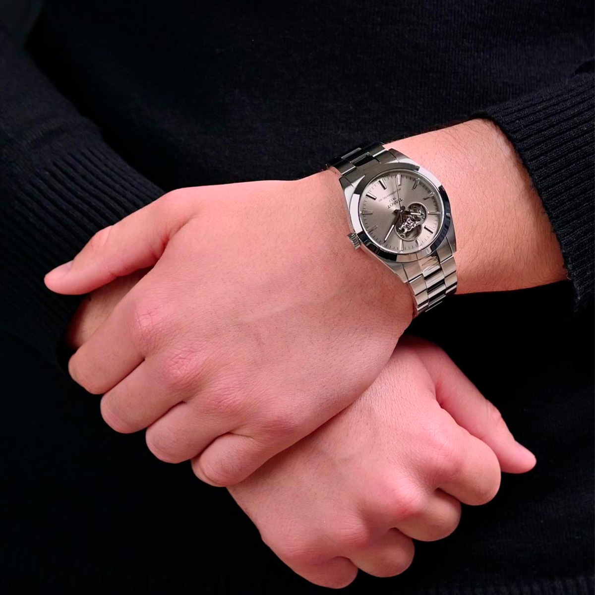 Montre homme tissot gentleman open heart t127.407.11.081.00