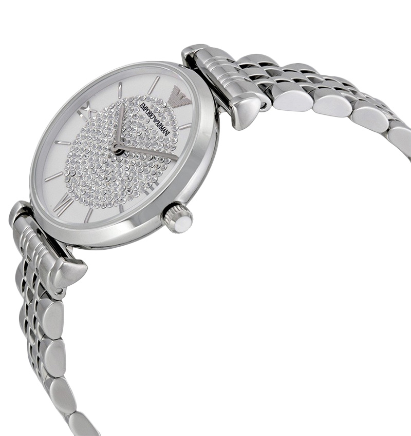 montre femme emporio armani retro silver