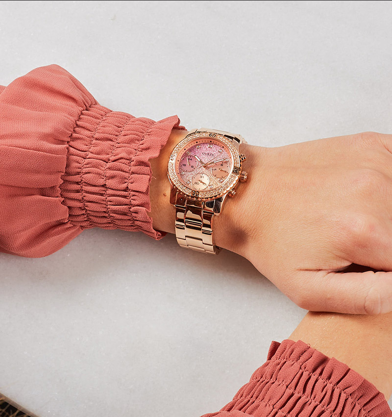 Montre femme guess confetti dorée