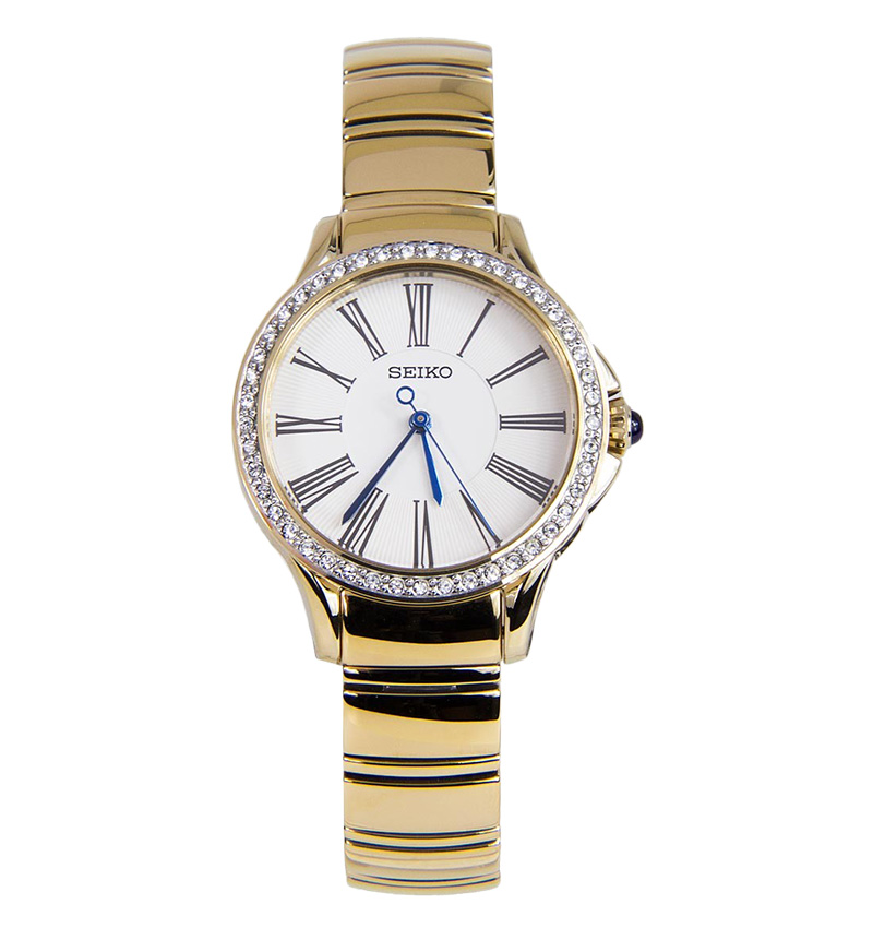 montre femme seiko classique maillons dorés