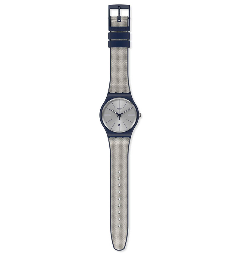 montre homme swatch grey cord suon402