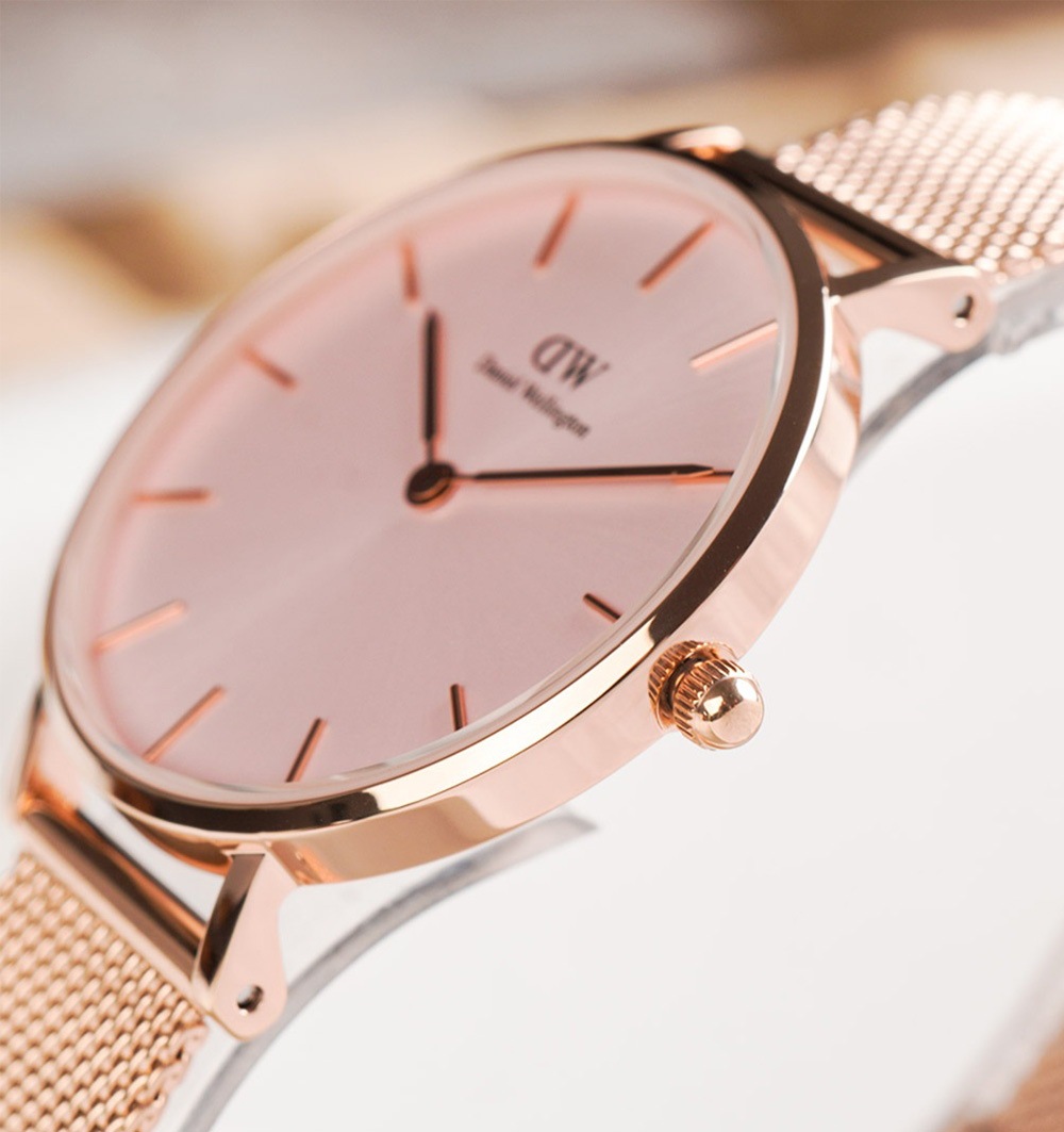 montre femme daniel wellington petite melrose light pink