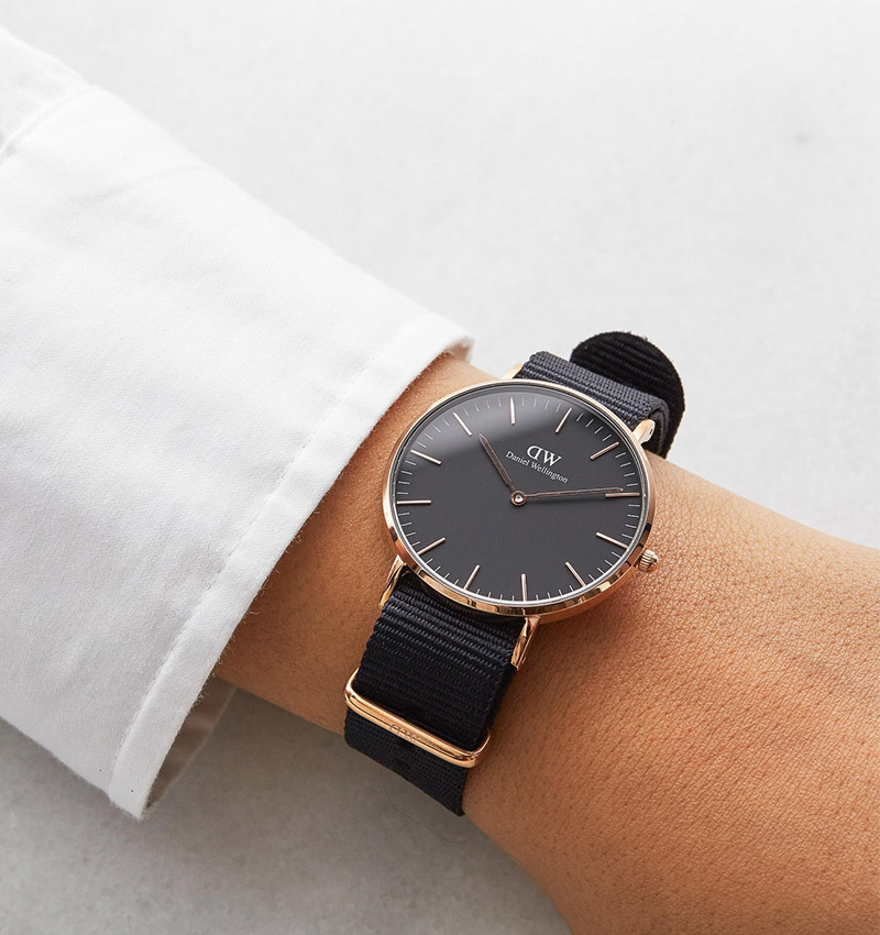 montre femme daniel wellington classic black cornwall 36