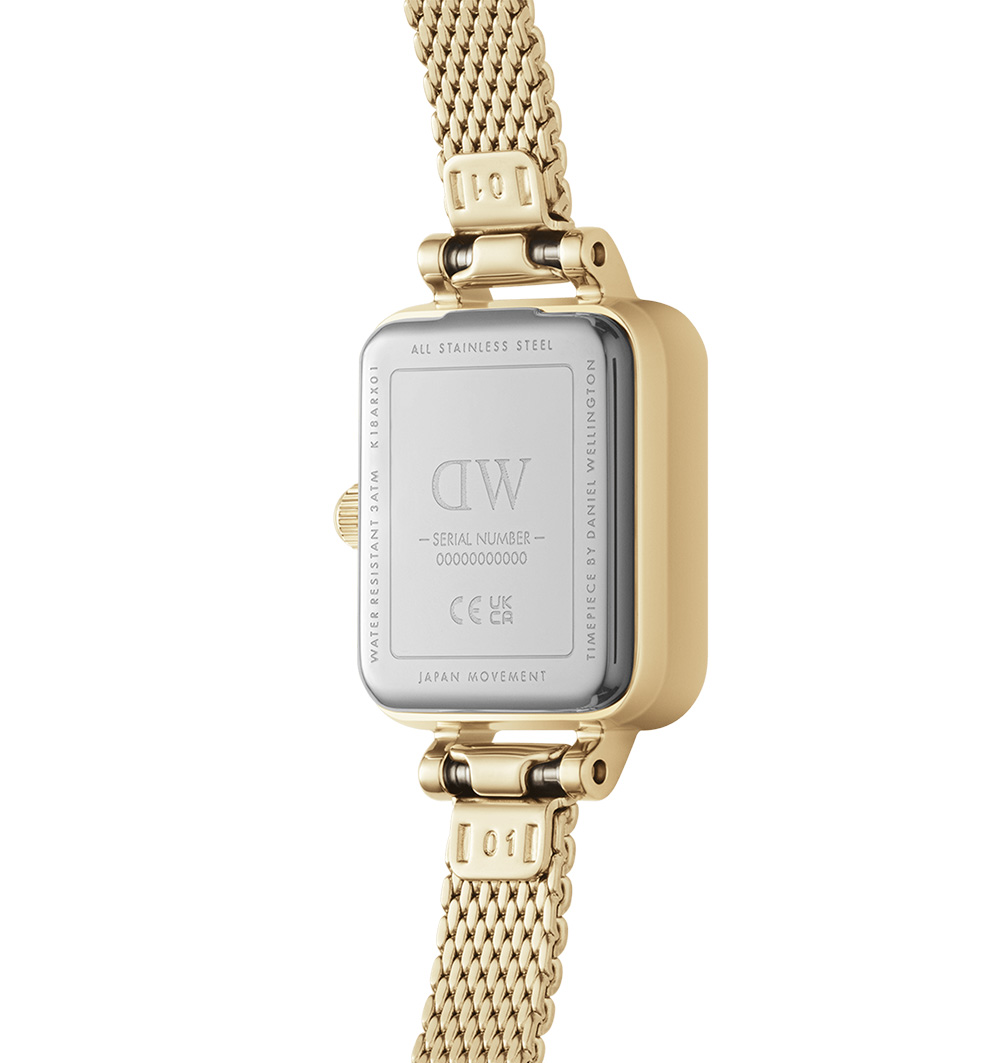 montre femme daniel wellington quadro mini evergold onyx