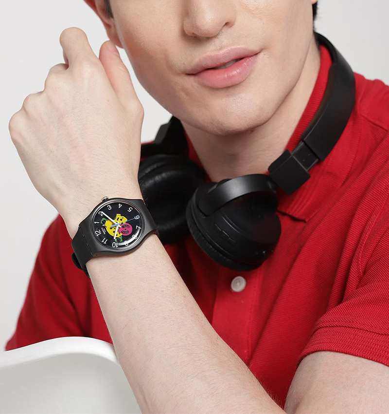 Montre homme swatch patchwork suob140
