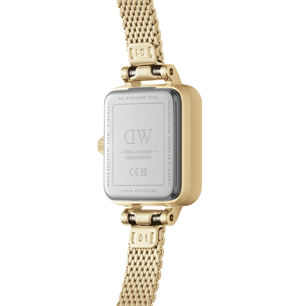 Montre femme daniel wellington quadro mini evergold amber