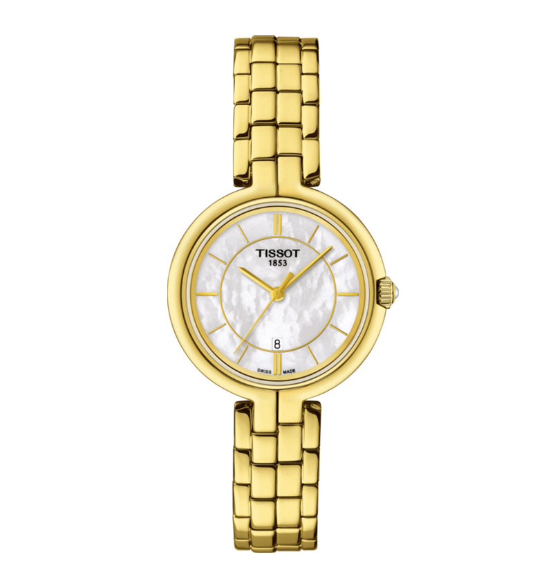 montre femme tissot flamingo or