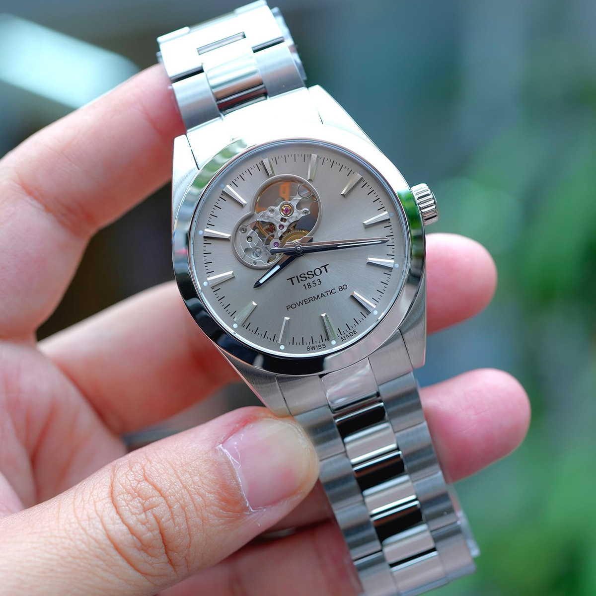 Montre homme tissot gentleman open heart t127.407.11.081.00