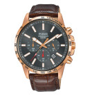 Montre homme sport chrono cuir marron pt3a02x1